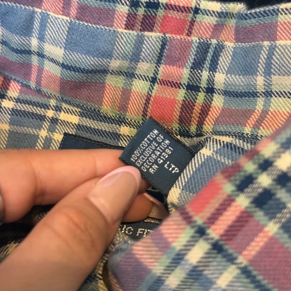 Ralph Lauren Classic Fit Mens XL Plaid Button Down Shirt Blue Red Yellow Cotton - Picture 5 of 11
